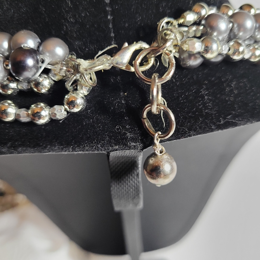 Multiple Strings Silver Plated Necklace - image 6